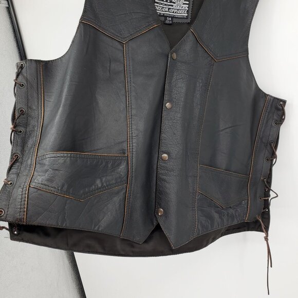 Bikers Dream Apparel Men's Live To Ride Ride To Live Eagle Snap Up Vest Size 54 - Picture 9 of 13